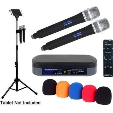 VOCOPRO VocoPro TABLETOKE2MC Digital Karaoke Mixer with Wireless Mics & Bluetooth Receiver with Pro Tablet Stand TABLETOKE2MC